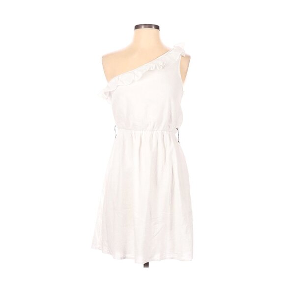 City Triangle White One-Shoulder Ruffle Dress Womens Size S - Picture 1 of 4